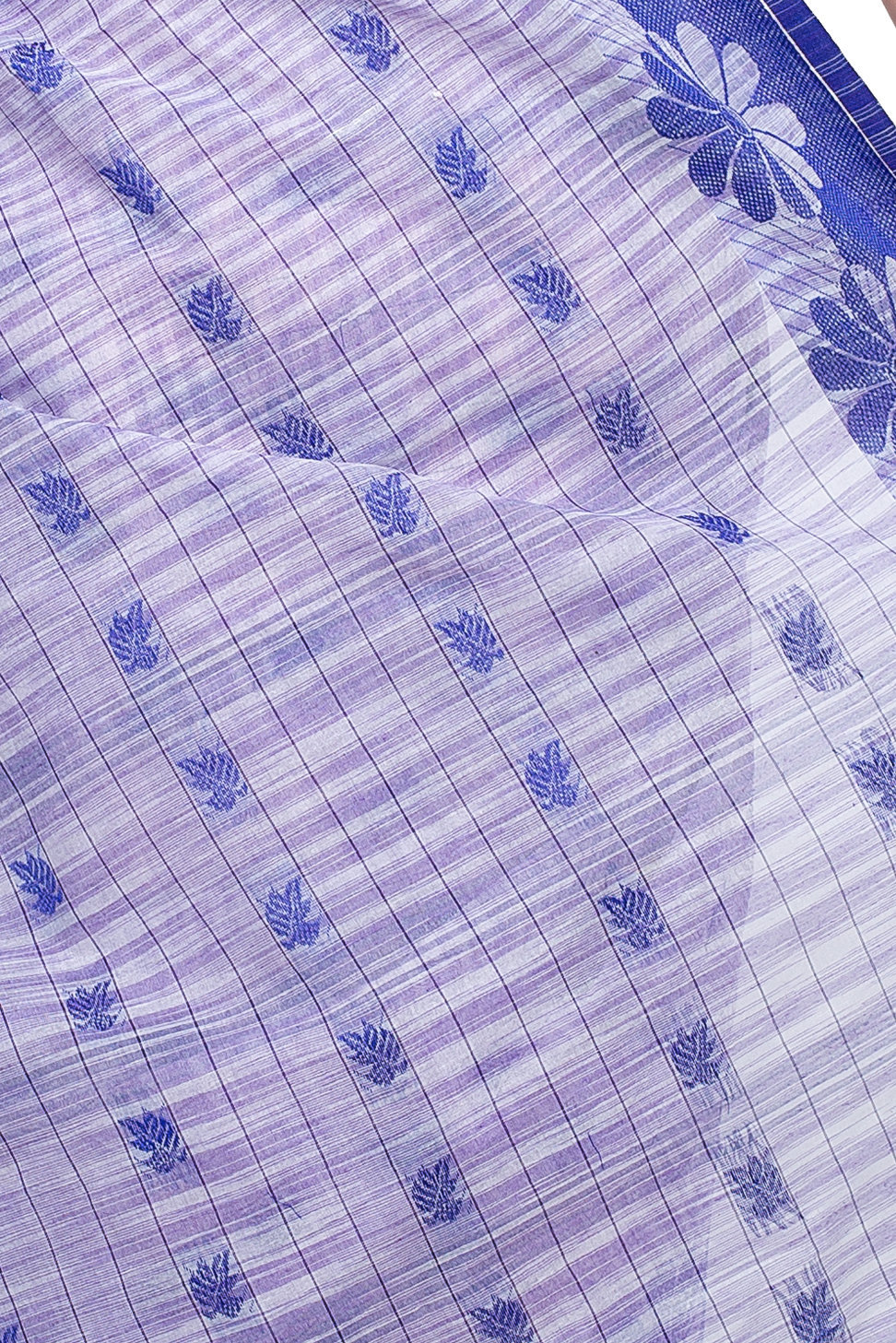 Parpel Blue Pure Cotton KotkiTat Tant Saree (891)